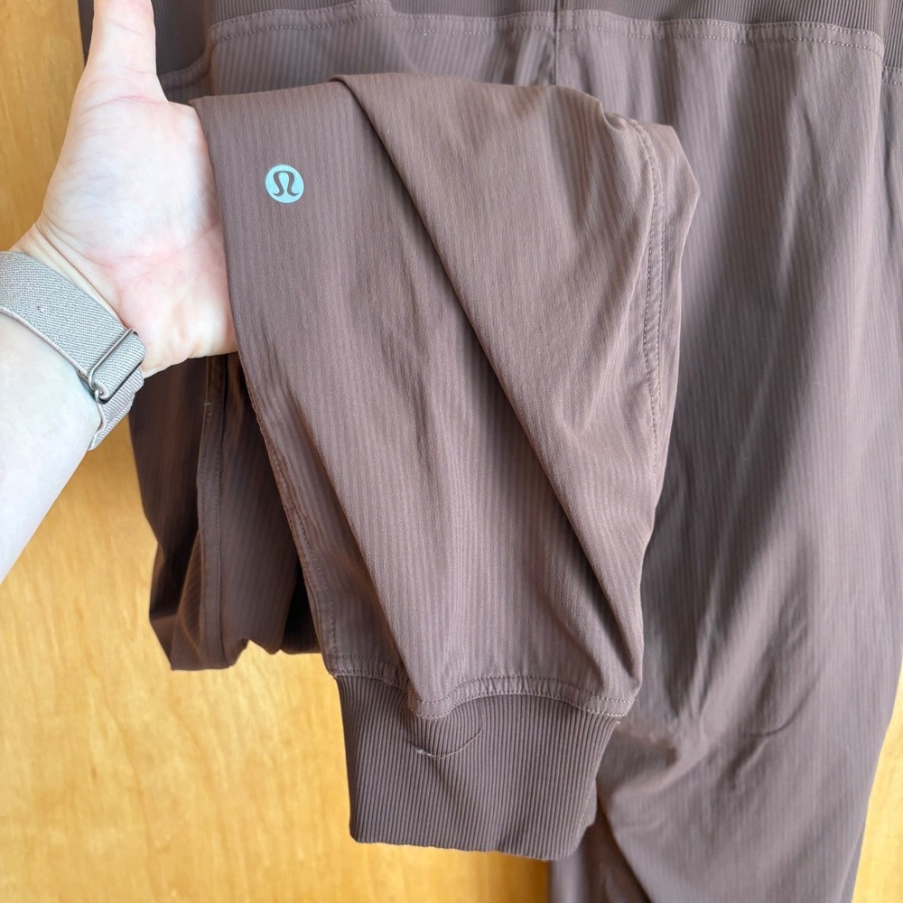Lululemon Beyond the Studio Jogger Women 12 Brown Ribbed High Rise Pant LW5ENMS - Picture 4 of 9